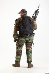 Whole Body Weapons-Rifle Man Pose with machine rifle White Army Athletic Bearded Studio photo references